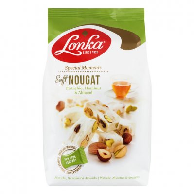 Lonka Soft nougat pistache, hazelnoot, amandel