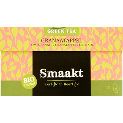 Smaakt Groene thee biologisch granaatappel 20 zakjes