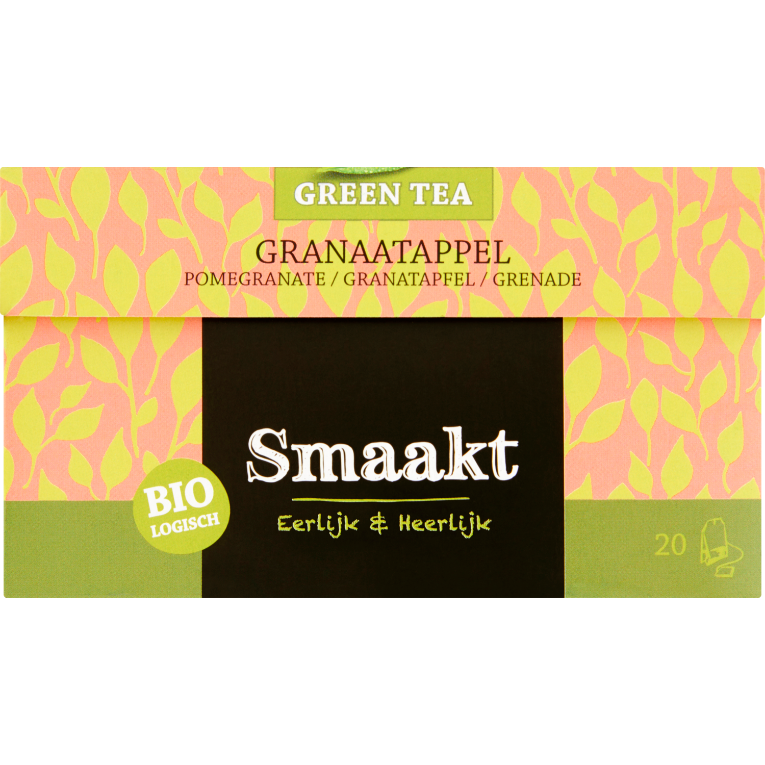 Smaakt Groene thee biologisch granaatappel 20 zakjes