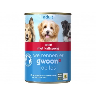 Huismerk Paté met kalfspens adult hond