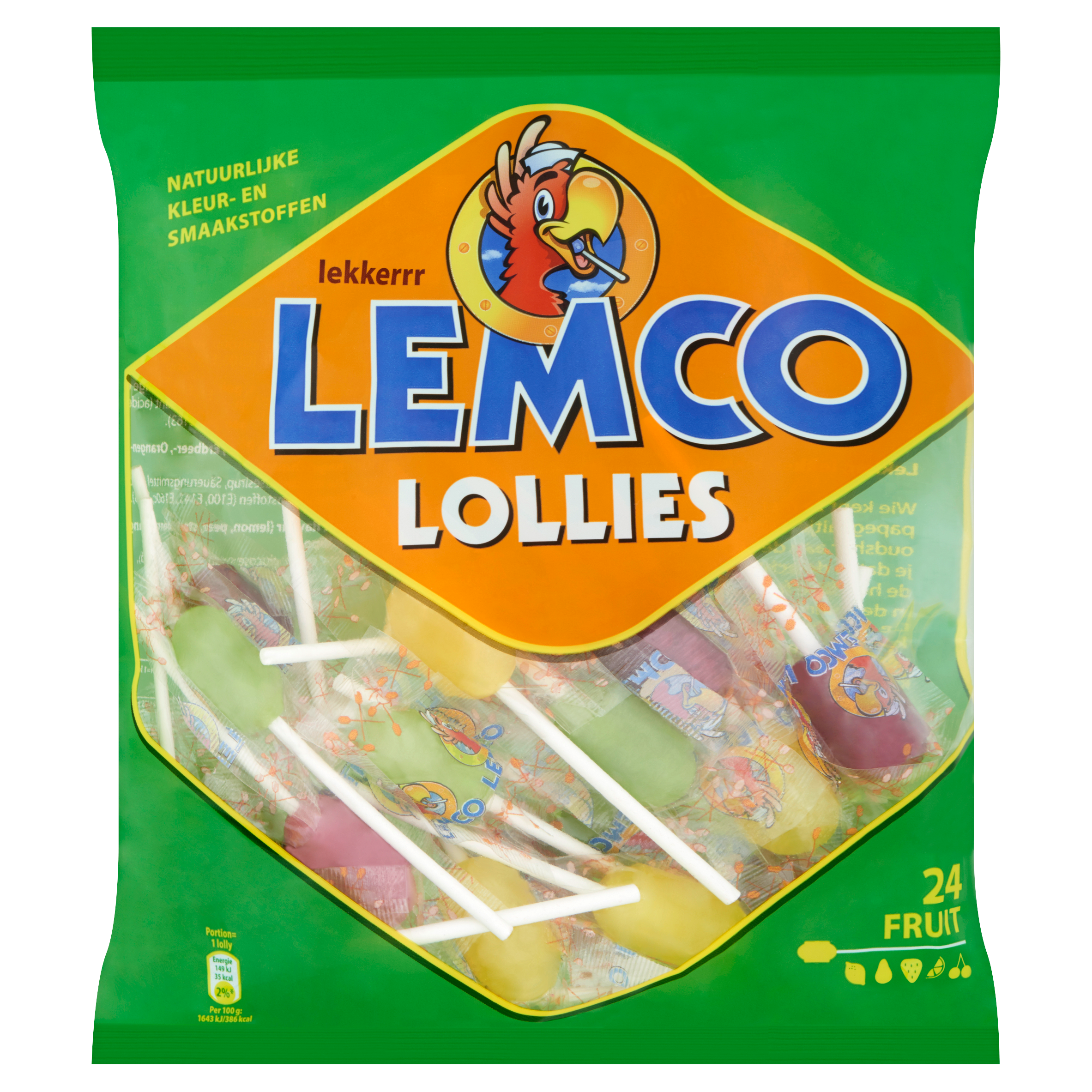 Lemco Lollies Fruit 24 Stuks 240 g