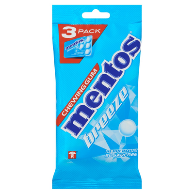 Mentos Gum Breeze Peppermint Sugarfree 3 x 17,5 g