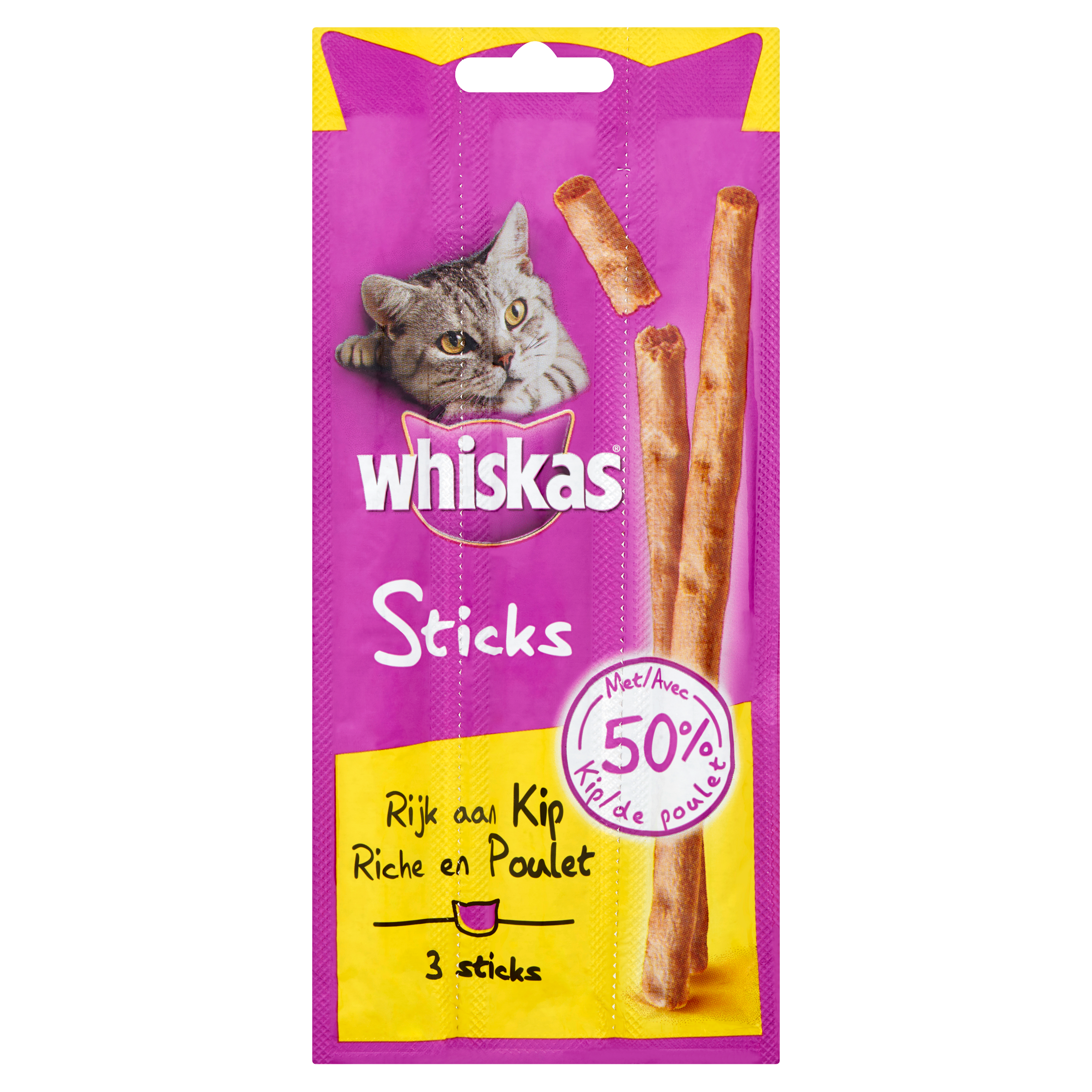 Whiskas Kattensnacks Kip 3 Sticks 18 g