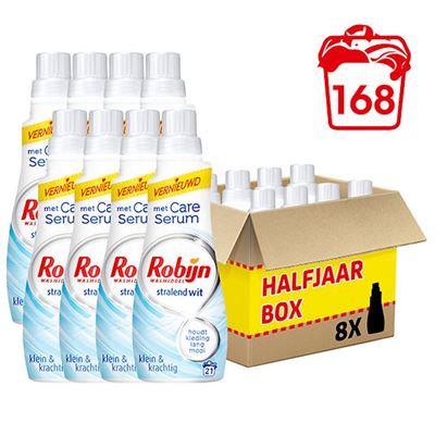 Robijn wasmiddel stralend wit klein & krachtig halfjaar box