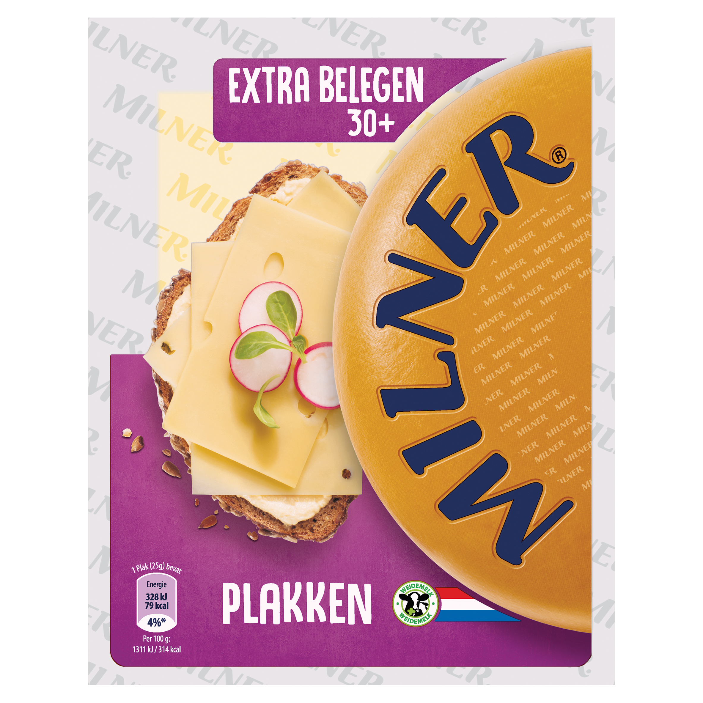Milner Extra Belegen Kaas 30+ Plakken 175 g