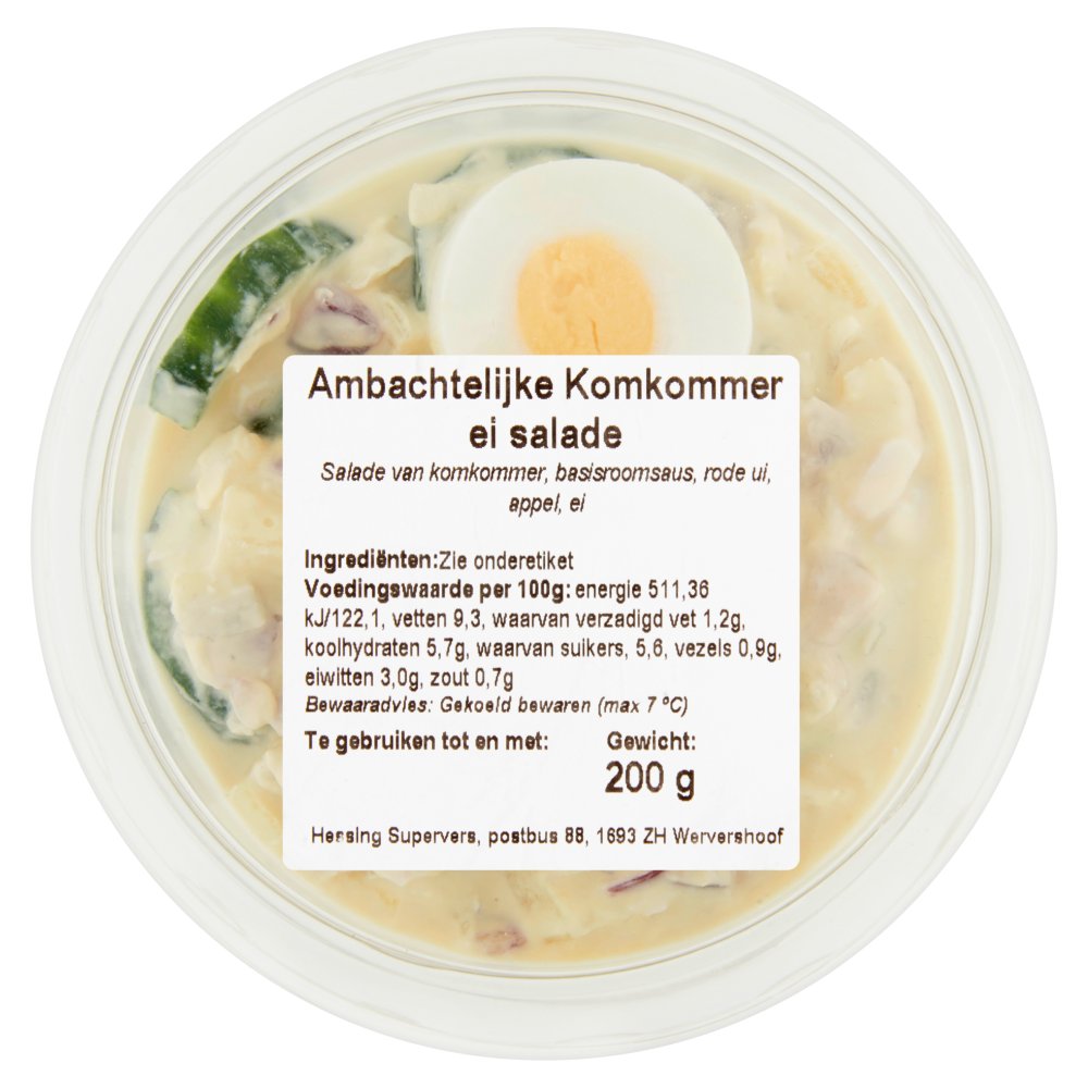Ambachtelijke Komkommer Ei Salade 200 g