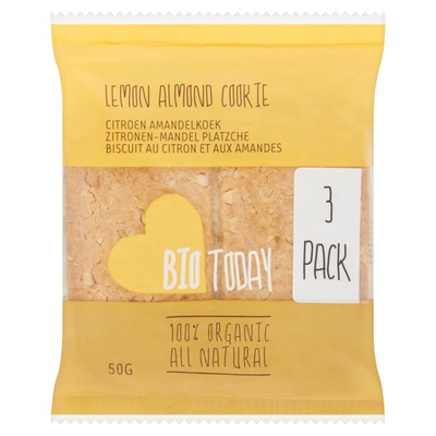 Bio Today 100% Organic Citroen Amandelkoek 3 x 50 g