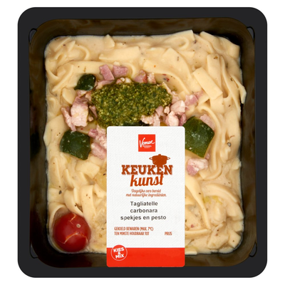 Keukenkunst Tagliatelle Carbonara met Spek en Pesto 450 g