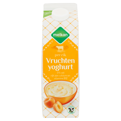 Huismerk Magere vruchtenyoghurt perzik