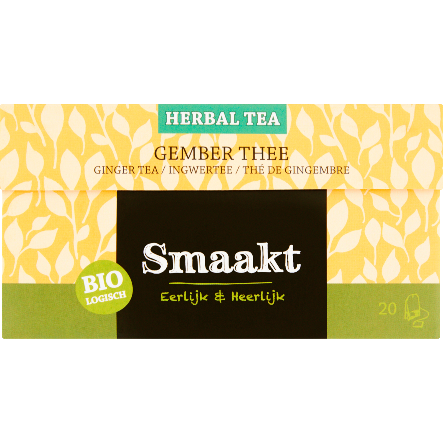 Smaakt Herbal thee biologisch gember 20 zakjes