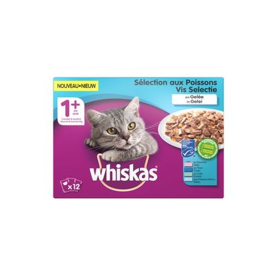 Whiskas Kattenvoer nat vis in gelei 1+ jaar