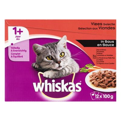 Whiskas Adult vlees selectie in saus