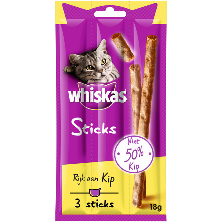 Whiskas Kattensnacks kip 3 sticks