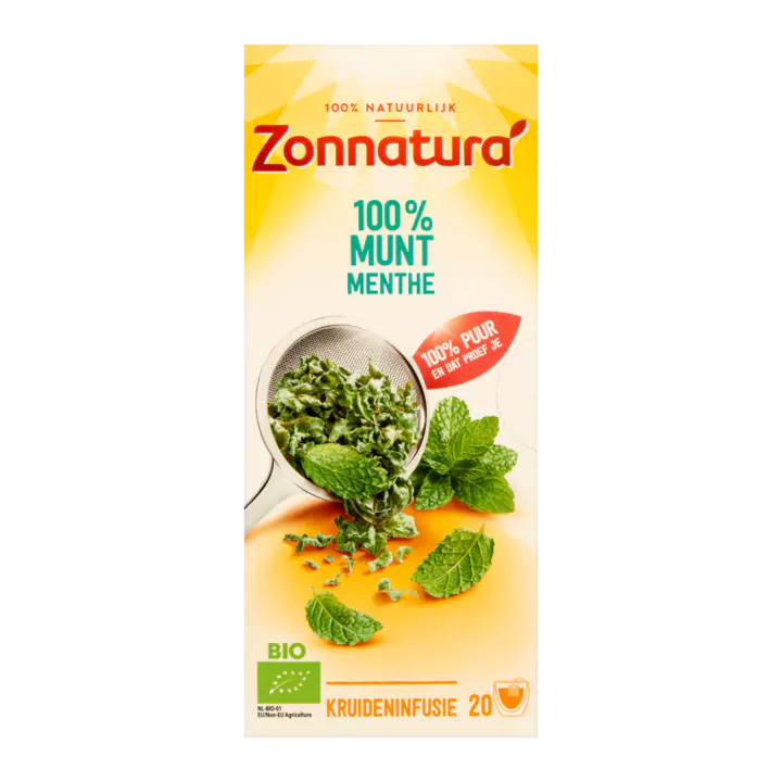 Zonnatura 100% Munt Kruideninfusie 20 Zakjes