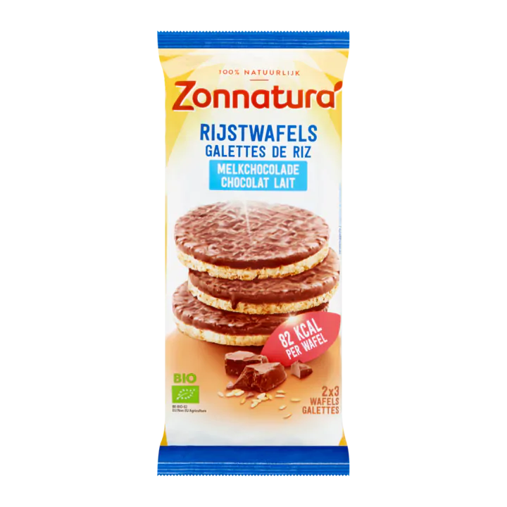 Zonnatura Rijstwafels Melkchocolade 6 Stuks