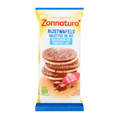 Zonnatura Rijstwafels Melkchocolade 6 Stuks