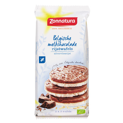 Zonnatura Belgische melkchocolade rijstwafels