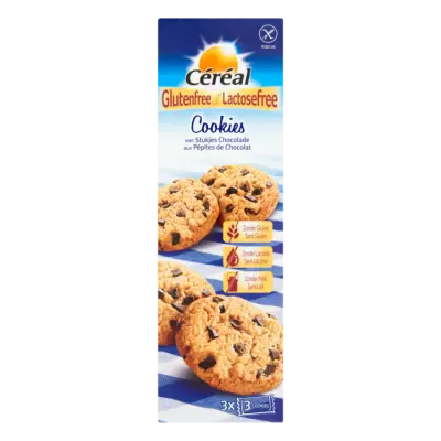 Céréal Glutenfree & Lactosefree Cookies met Stukjes Chocolade 3 x 3 Stuks