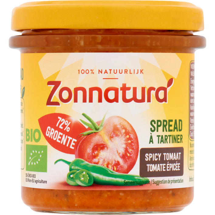 Zonnatura Groentespread spicy tomaat bio