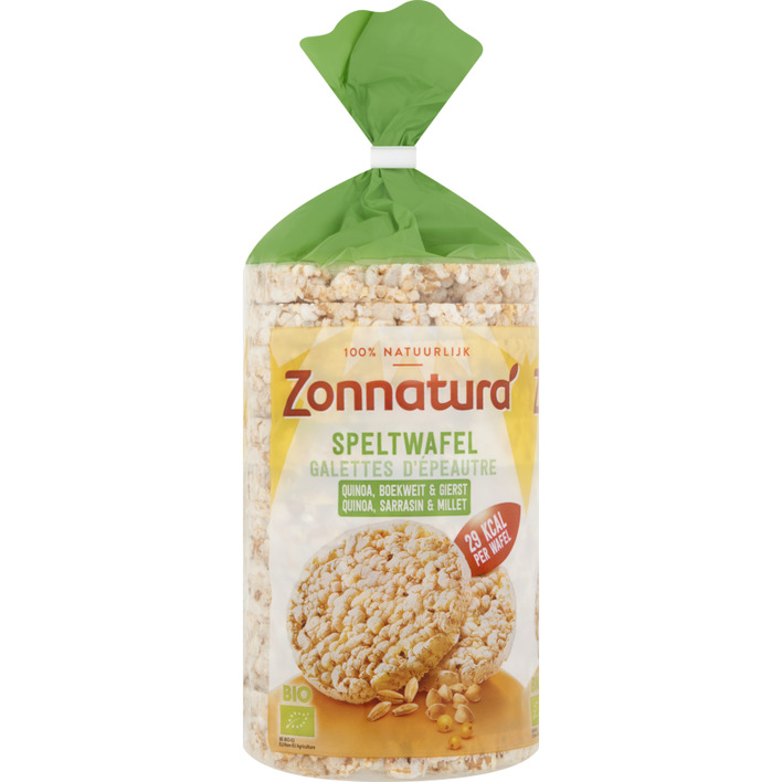 Zonnatura Speltwafels quinoa - boekweit - gierst