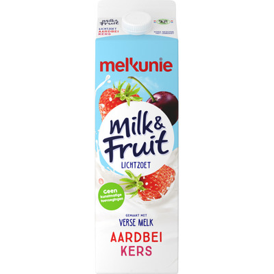 Melkunie Milk & fruit lichtzoet aardbei-kers