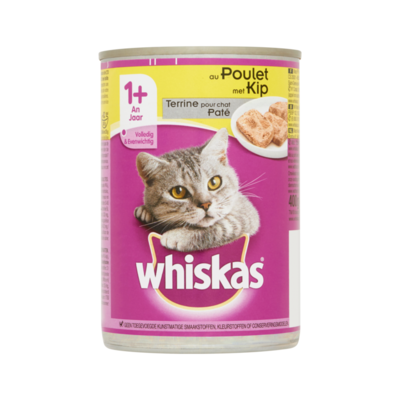 Whiskas Kattenvoer Nat Paté met Kip 1+ Jaar Blik