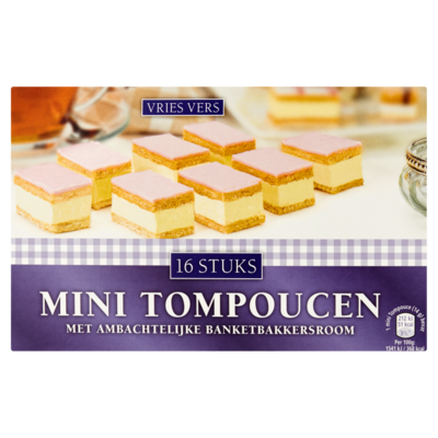 Mini tompoucen 16 stuks