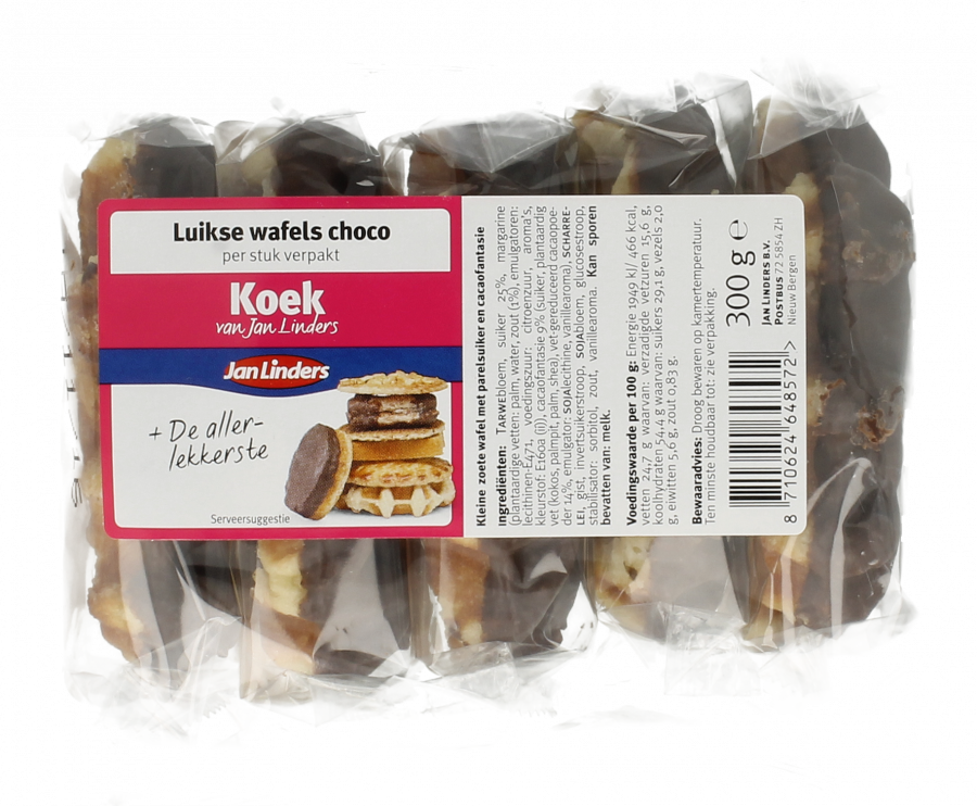 Jan Linders Choco luikse wafels 5 stuks