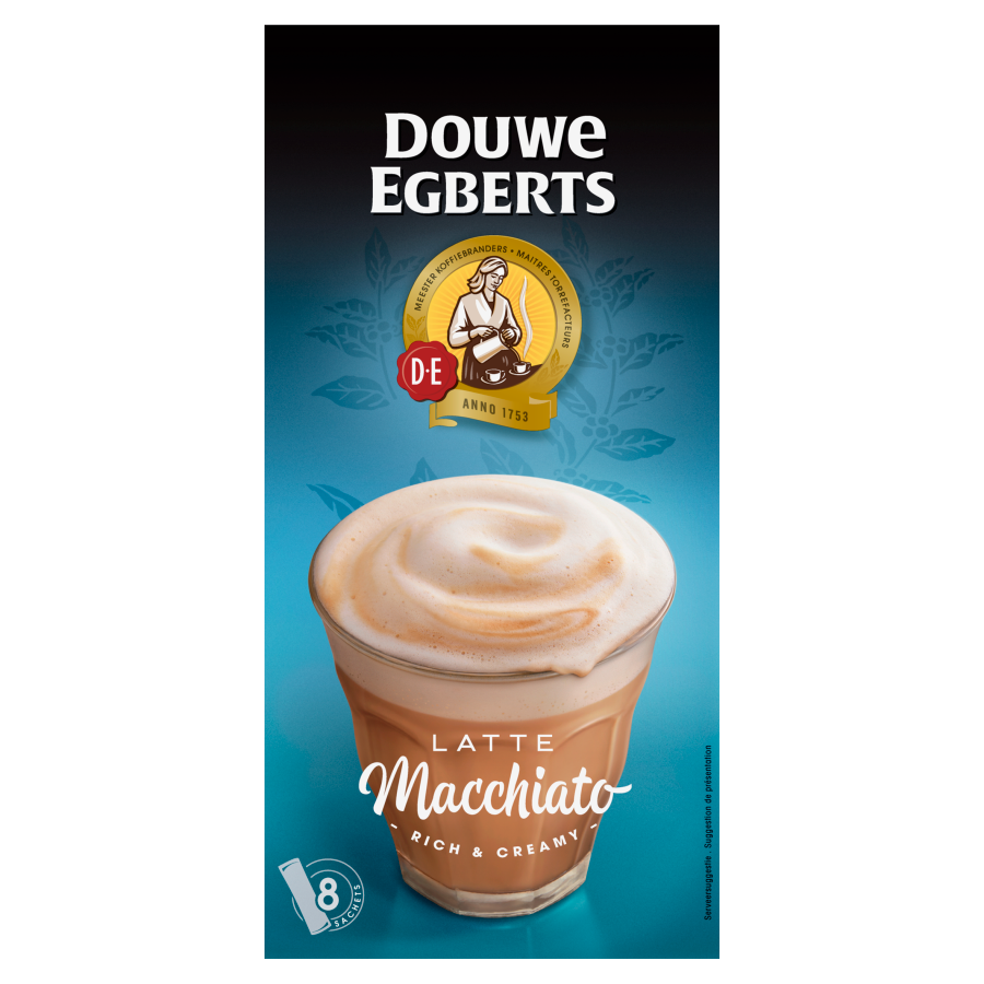 Douwe Egberts Latte Macchiato Oploskoffie 8 Stuks