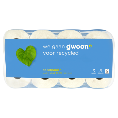 Huismerk Toiletpapier recycled 3-laags