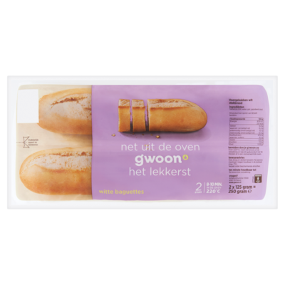 Huismerk Witte baguettes 2x125 gram