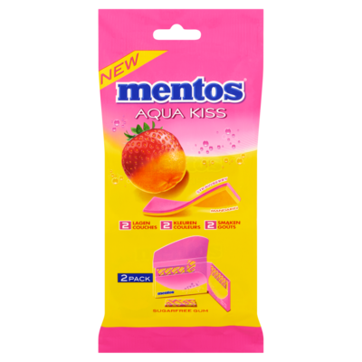 Mentos Aqua kiss strawberry -mandarin 2-pack