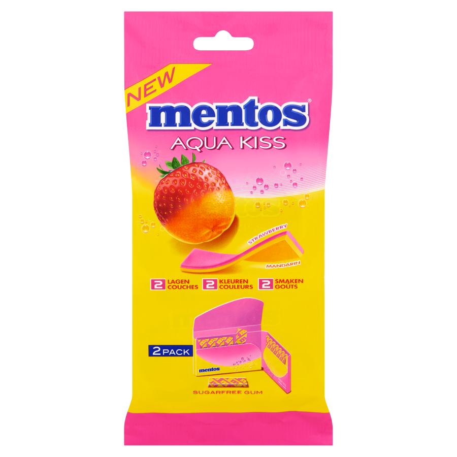 Mentos Aqua kiss strawberry -mandarin 2-pack