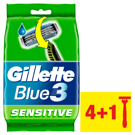 Gillette wegwerp scheermesjes blue sensitive 5 stuks