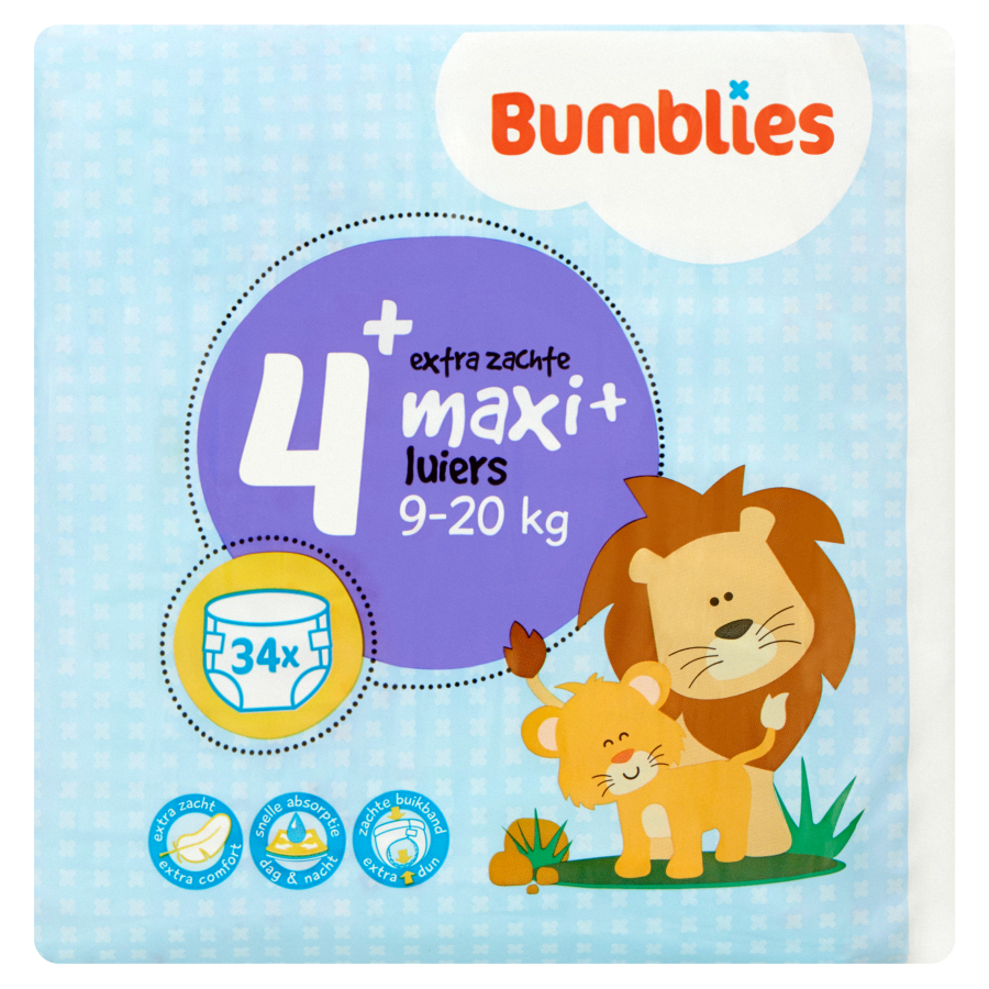 Bumblies Luiers maxi plus 9-20 kilogram
