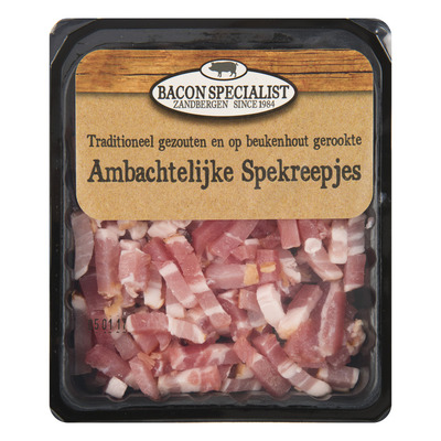Huismerk Drooggezouten spekreepjes
