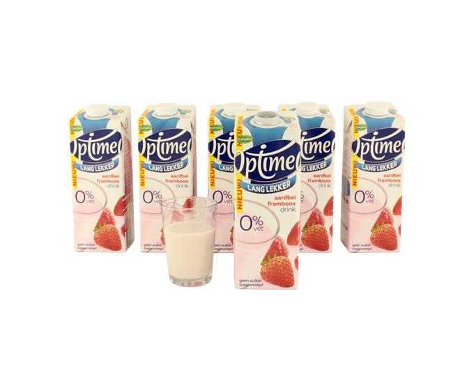 Optimel Lang Lekker aardbei-framboos 6x1 liter
