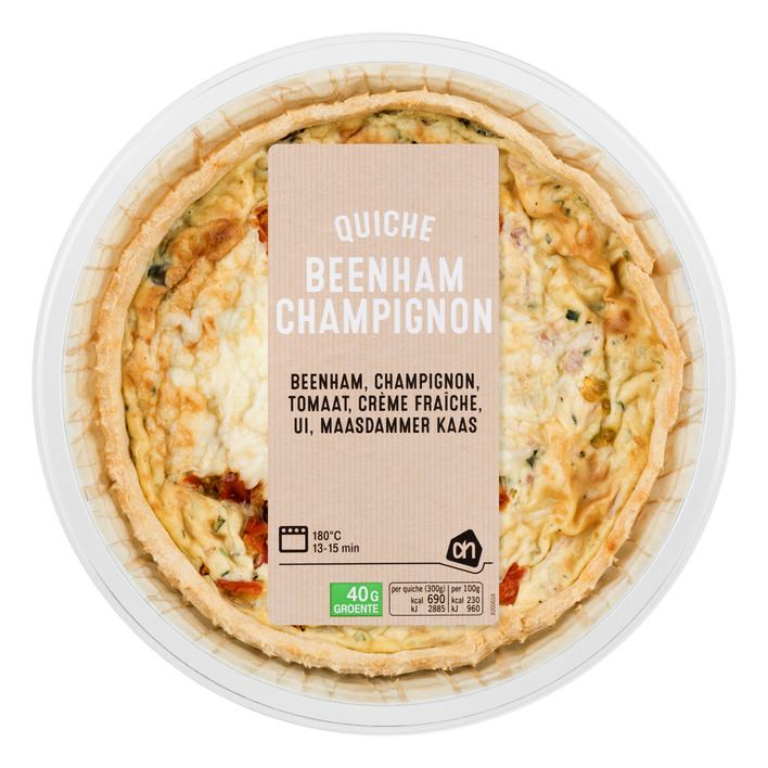 Huismerk Quiche beenham-champignon