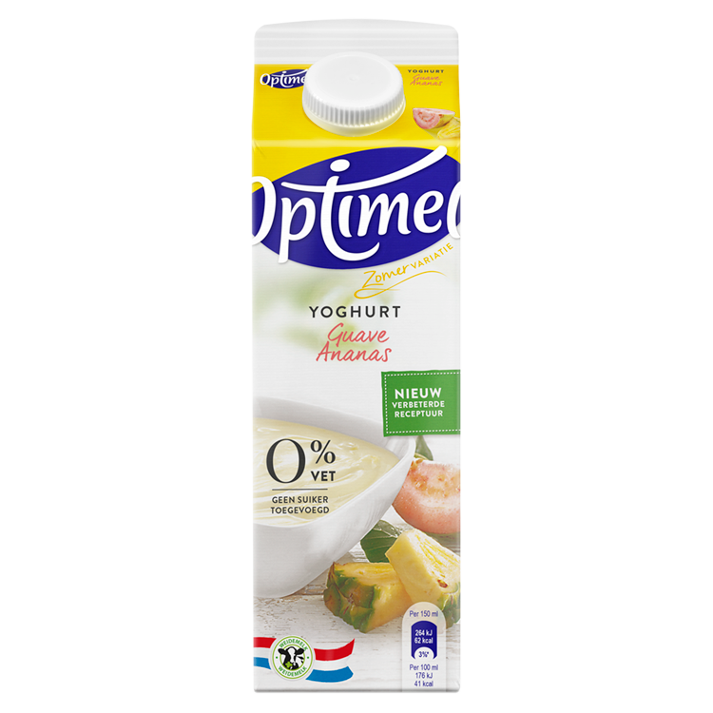 Optimel Yoghurt Framboos Granaatappel 0% Vet 1000 ml