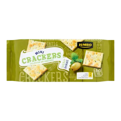 Huismerk Mini Crackers Olijfolie en Oregano 8 x 5 Dubbele Crackers