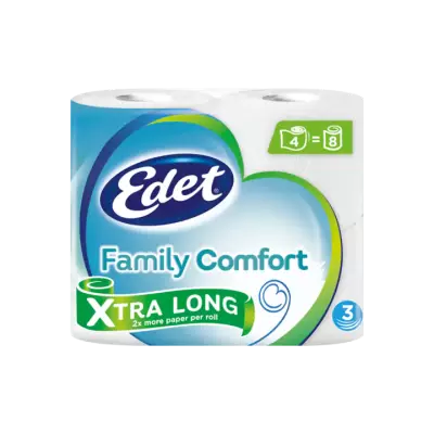 Edet Family Comfort Xtra Long 3-Laags Toiletpapier 4 Rollen