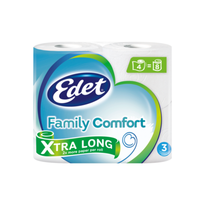 Edet Family Comfort Xtra Long 3-Laags Toiletpapier 4 Rollen