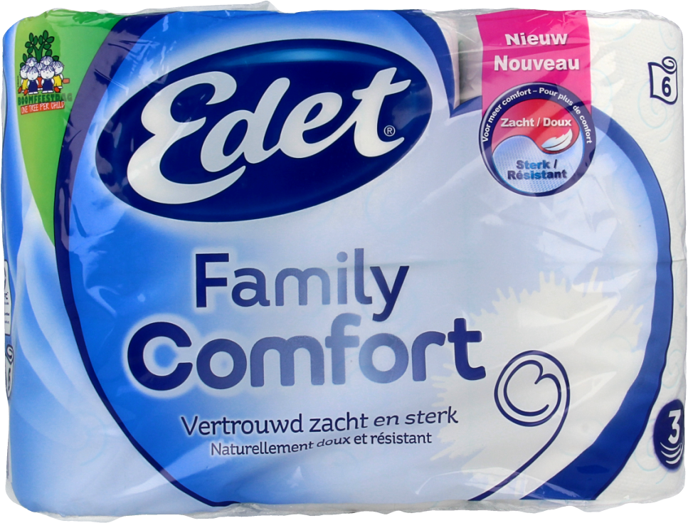 Edet Family Comfort 3-laags Toiletpapier 6 Rollen