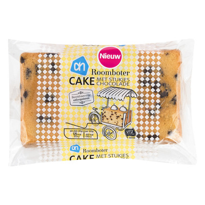 Huismerk Roombotercake met stukjes chocolade
