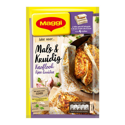 Maggi Mals en kruidig knoflook-fijne kruiden