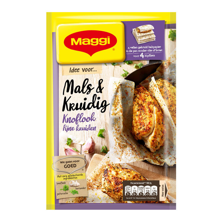 Maggi Mals en kruidig knoflook-fijne kruiden
