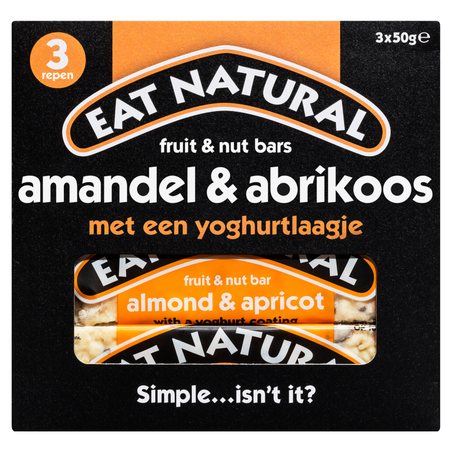 Eat Natural Fruit & nootrepen met amandel, abrikoos en een yoghurtlaag