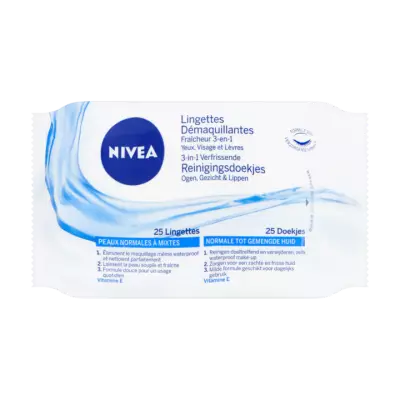 Nivea 3-in-1 Verfrissende Reinigingsdoekjes 25 Doekjes