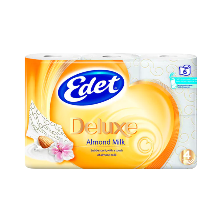 Edet Deluxe Almond Milk 4-Laags Toiletpapier 6 Rollen