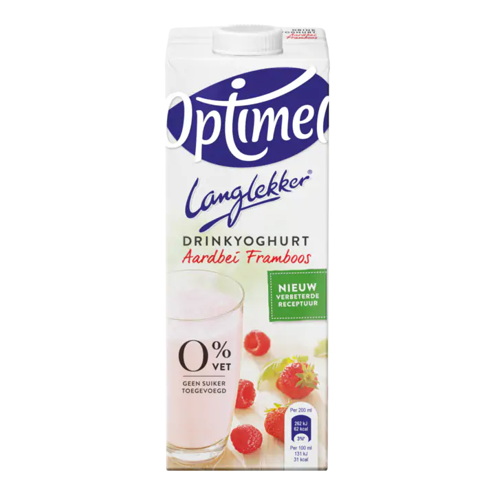 Optimel Langlekker Drinkyoghurt Aardbei Framboos